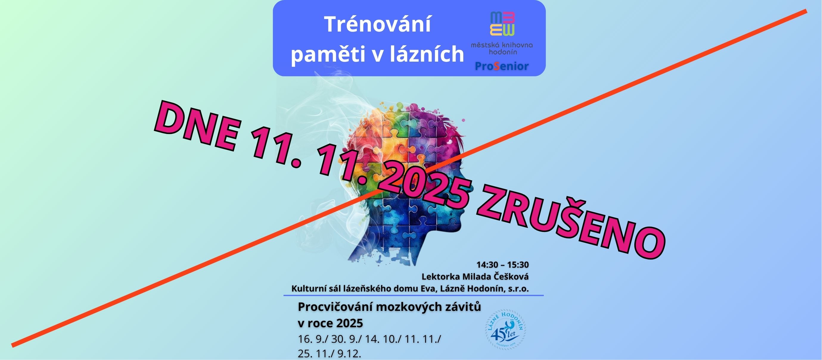 Tradiční procvičování mozkových závitů v podání lektorky Milady Češkové.